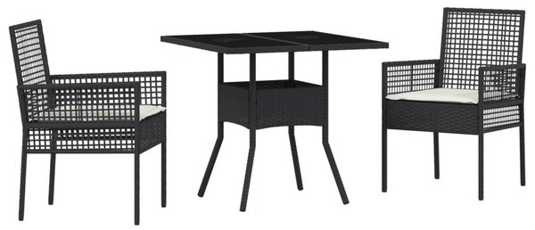 Kert étkező szett 3 pcs Szürke polirattan