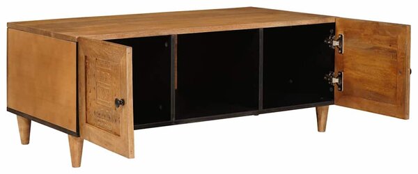 Dohányzóasztal Világos Barna 100 x 54 x 40 cm Tömör Mangófát
