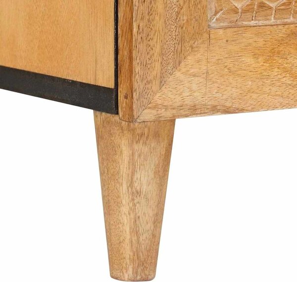 TV szekrény fiókkal Világosbarna 100 x 33 x 46 cm tömör mangófa