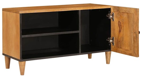 TV szekrény ajtóval Világosbarna 80 x 33 x 46 cm tömör mangófa