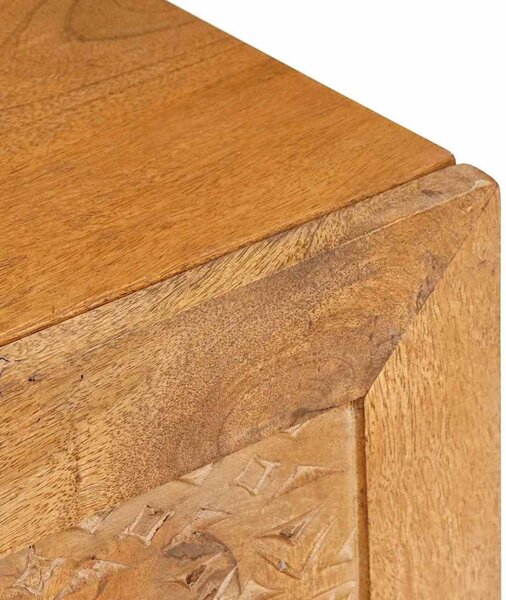 TV szekrény ajtóval Világosbarna 80 x 33 x 46 cm tömör mangófa