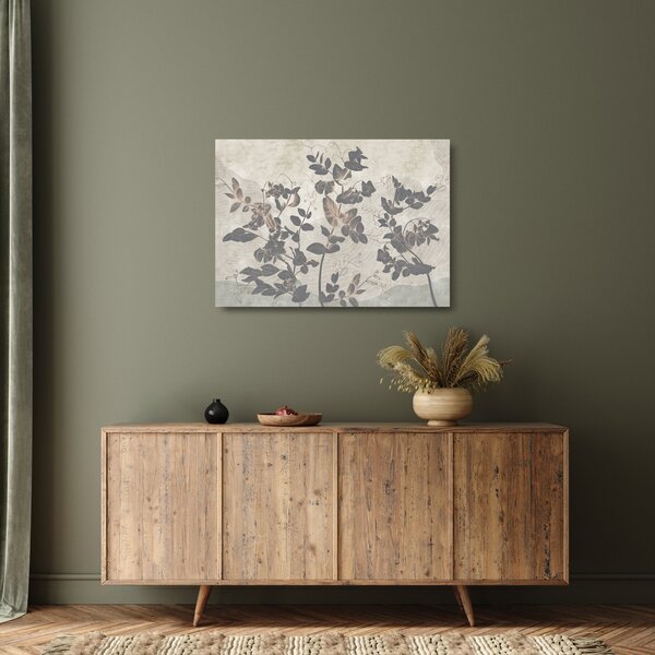 Kép - texturált levelek (üvegen) (70x50 cm)