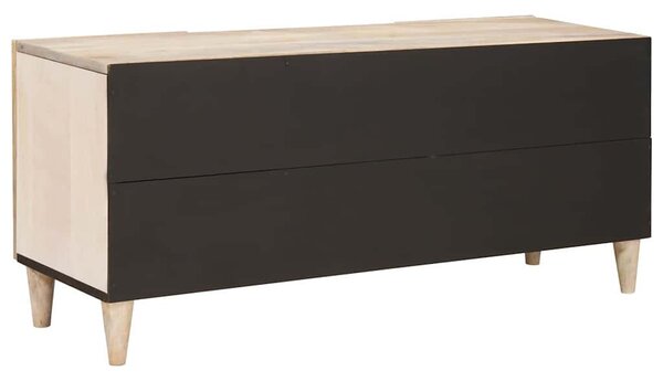 TV szekrény polcokkal Fehér 105 x 33 x 46 cm tömör mangófa
