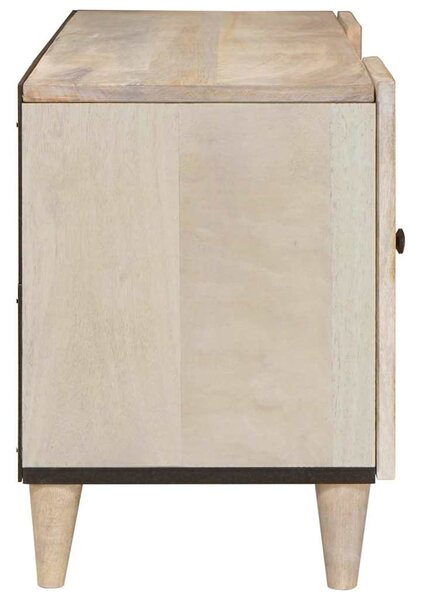 TV szekrény polcokkal Fehér 105 x 33 x 46 cm tömör mangófa