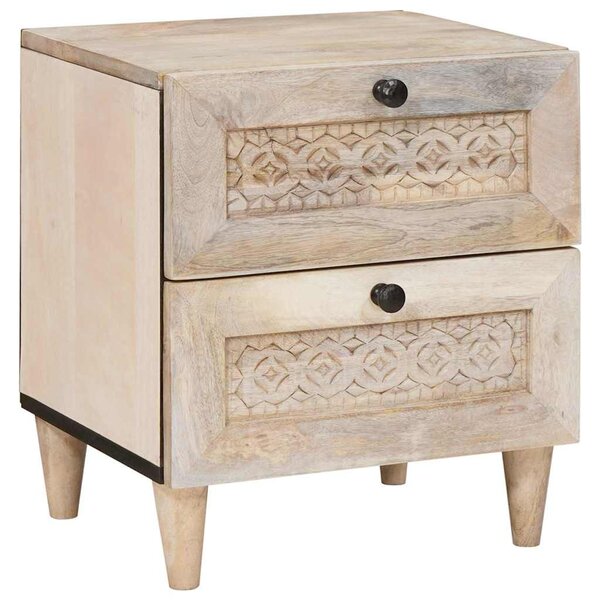 Éjjeliszekrény 2 pcs Fehér 40 x 33 x 46 cm Szerelt Fa