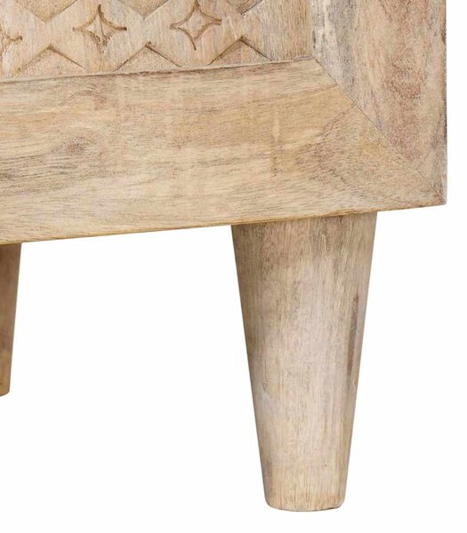 TV szekrény polcokkal Fehér 105 x 33 x 46 cm tömör mangófa