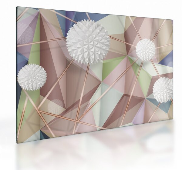 Kép - 3D absztrakció pasztell színekben (üvegen) (70x50 cm)