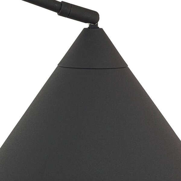 Lindby ívlámpa Triangolo, fekete, magasság 195 cm, fém E27, Fekete, Nappali / Étkező, fém, Modern
