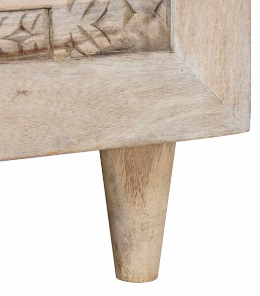 Dohányzóasztal polcokkal Bézs 100 x 54 x 40 cm tömör mangófa