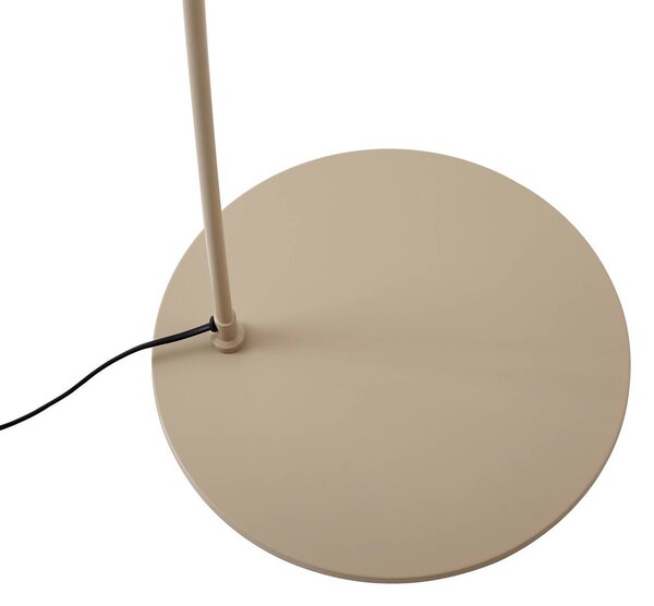 Lindby Triangolo ívlámpa, bézs, magasság 195 cm, fém, E27, Krém / borostyánsárga, Nappali / Étkező, fém, Modern
