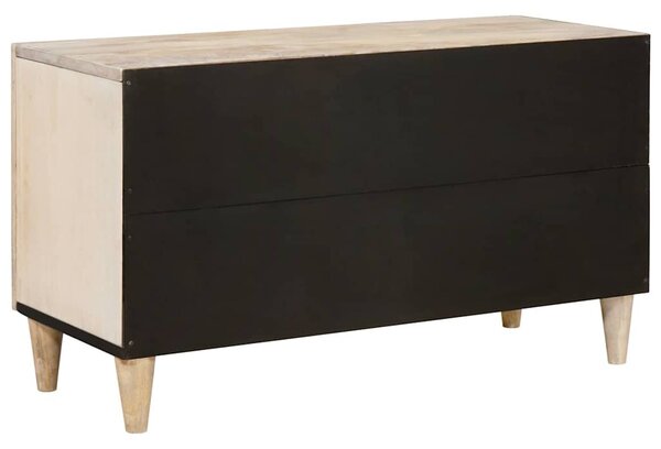 TV szekrény polcokkal Fehér 80 x 33 x 46 cm tömör mangófa
