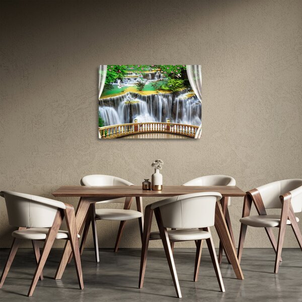 Kép - Varázslatos vízesések megtekintése (üvegen) (70x50 cm)