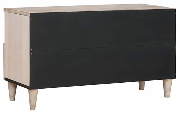 TV szekrény fiókkal Fehér 80 x 33 x 46 cm tömör mangófa