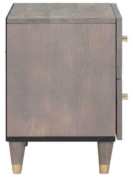 Éjjeliszekrény 2 db Szürke 40 x 33 x 46 cm Tömör Mangófát
