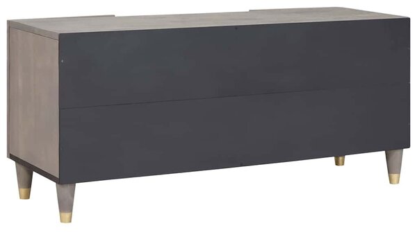 TV szekrény Szürke és Arany 105 x 33.5 x 46 cm Tömör mangófa