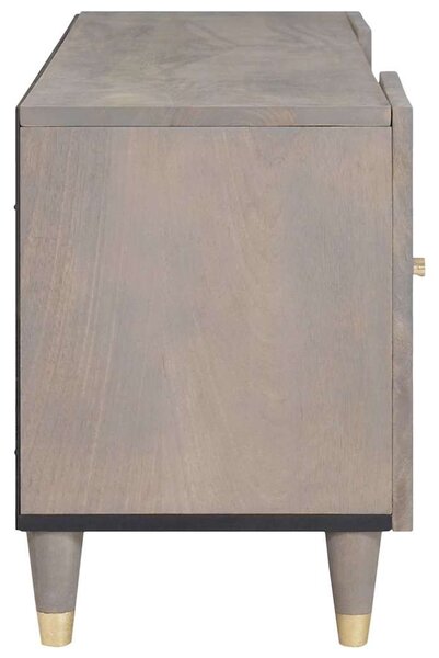 TV szekrény Szürke és Arany 105 x 33.5 x 46 cm Tömör mangófa