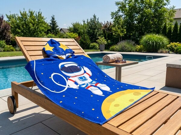 Gyerek poncsó GALAXIO kék Méret: 60 x 120 cm