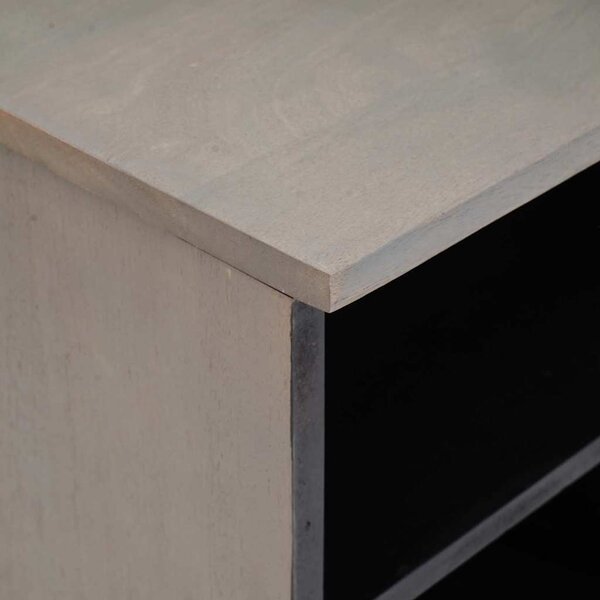 TV szekrény Szürke és Arany 100 x 33.5 x 46 cm Tömör mangófa