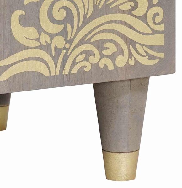 TV szekrény Szürke és Arany 80 x 31.5 x 46 cm Tömör mangófa