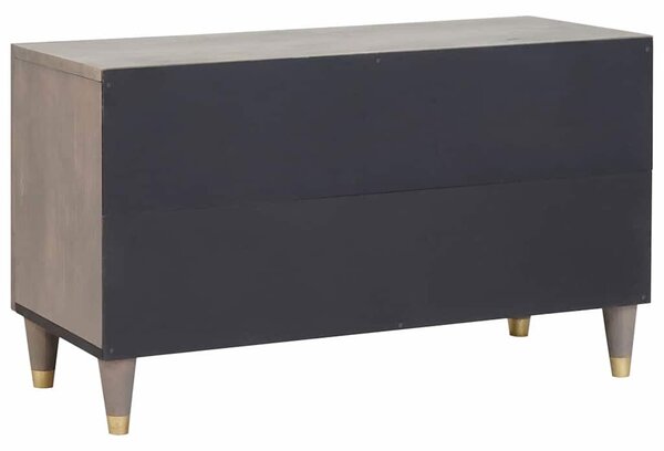 TV szekrény Szürke és Arany 80 x 31.5 x 46 cm Tömör mangófa