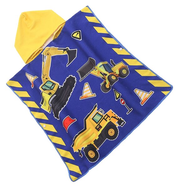 Gyermek poncsó LITTLE BUILDER kék Méret: 60 x 120 cm
