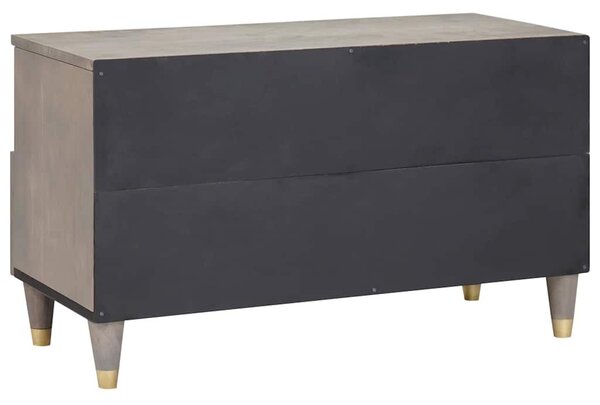 TV szekrény Szürke és Arany 80 x 33.5 x 46 cm Tömör mangófa