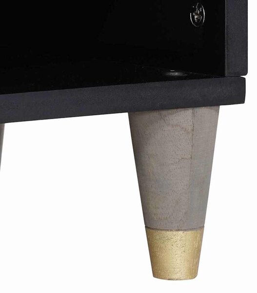 TV szekrény Szürke és Arany 100 x 33.5 x 46 cm Tömör mangófa