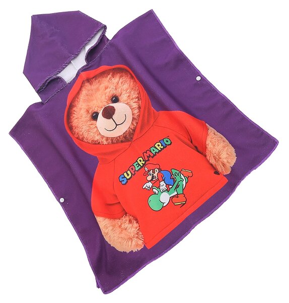 Gyermek poncsó TEDDY MARIO lila Méret: 60 x 120 cm
