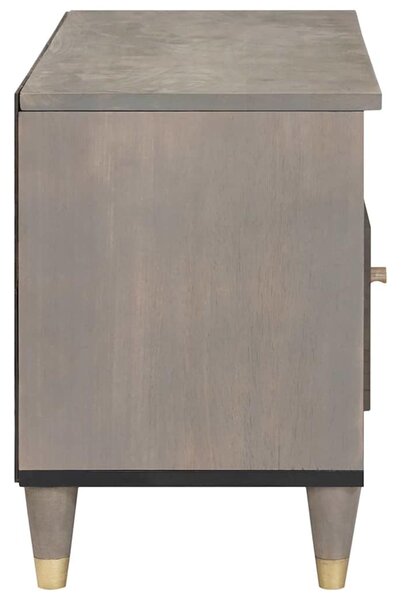 TV szekrény Szürke és Arany 80 x 33.5 x 46 cm Tömör mangófa