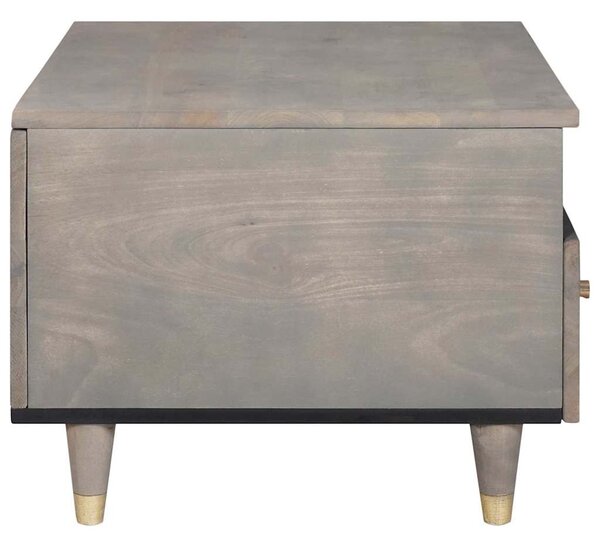Dohányzóasztal with Drawer Szürke 80 x 54 x 40 cm tömör mangófa