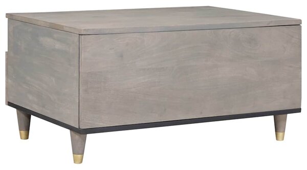 Dohányzóasztal with Drawer Szürke 80 x 54 x 40 cm tömör mangófa