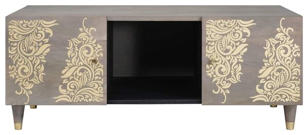 Dohányzóasztal Szürke 100 x 54 x 40 cm tömör mangófa