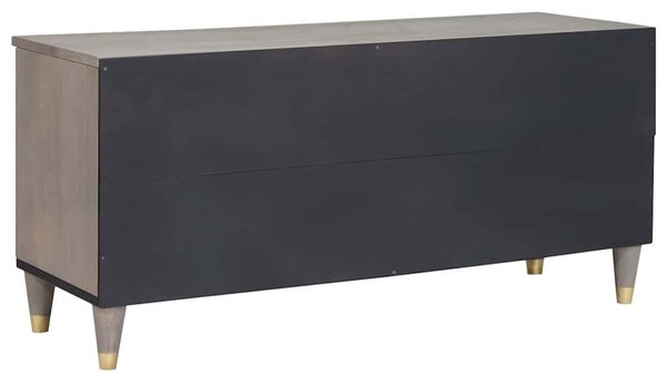 TV szekrény Szürke és Arany 100 x 33.5 x 46 cm Tömör mangófa