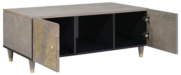 Dohányzóasztal Szürke 100 x 54 x 40 cm tömör mangófa