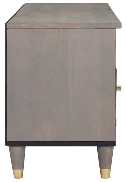TV szekrény Szürke és Arany 100 x 33.5 x 46 cm Tömör mangófa