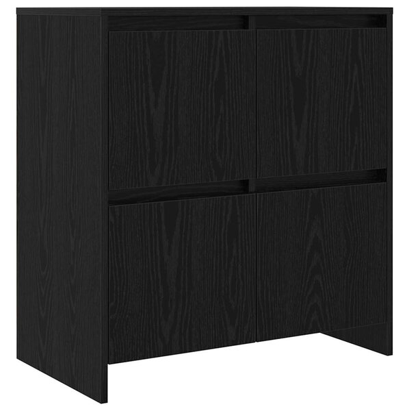 Oldalszekrények 2 pcs Musta tammi 70 x 41 x 75 cm Faanyag
