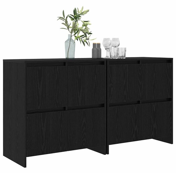 Oldalszekrények 2 pcs Musta tammi 70 x 41 x 75 cm Faanyag