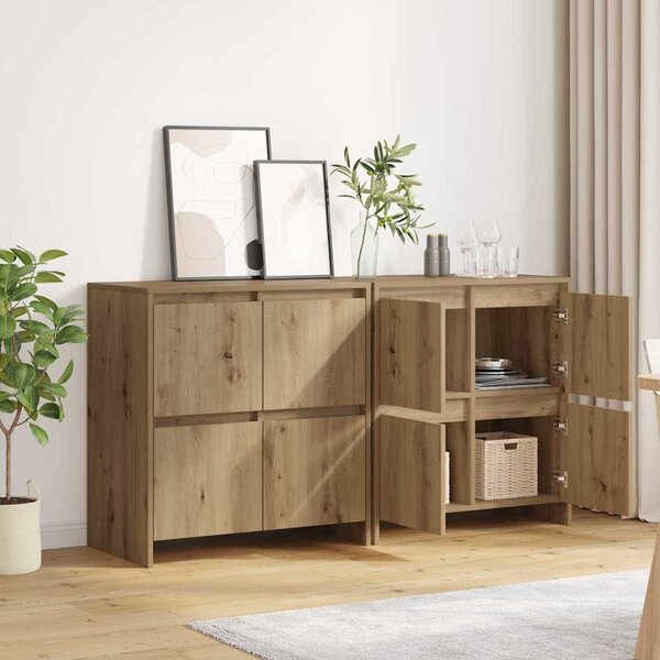 Oldalszekrények 2 pcs kézműves tölgy 70 x 41 x 75 cm Faanyag