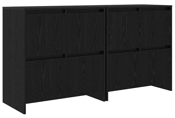 Oldalszekrények 2 pcs Musta tammi 70 x 41 x 75 cm Faanyag