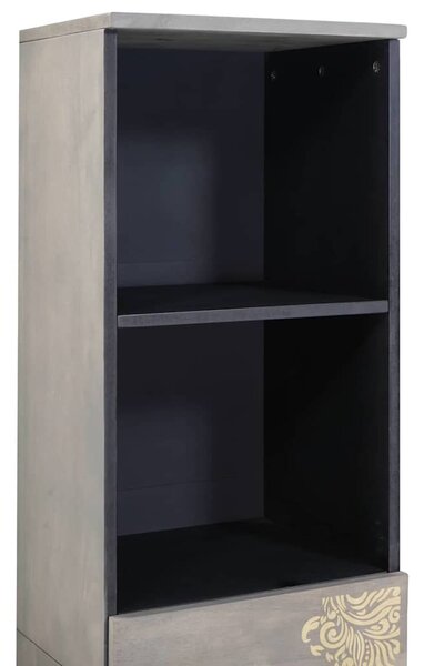 Széf fiókkal Szürke 38 x 33.5 x 160 cm Tömör mangófa
