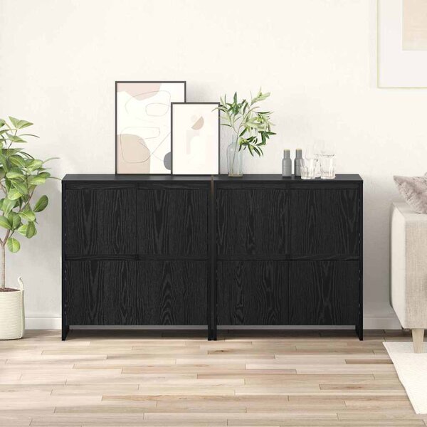 Oldalszekrények 2 pcs Musta tammi 70 x 41 x 75 cm Faanyag