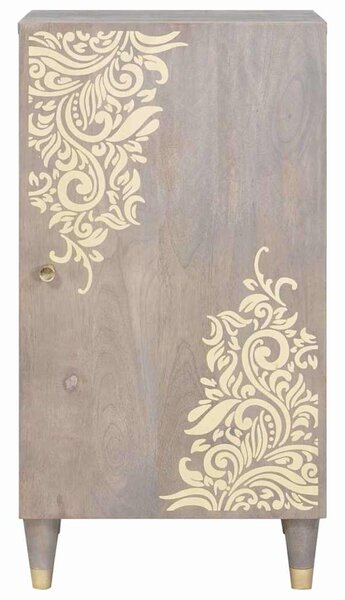 Széf polcokkal Szürke és Arany 40 x 33.5 x 75 cm Tömör mangófa
