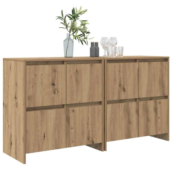 Oldalszekrények 2 pcs kézműves tölgy 70 x 41 x 75 cm Faanyag