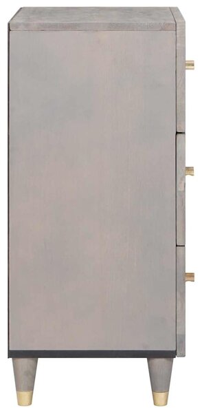 Széf fiókkal Szürke és Arany 40 x 33.5 x 75 cm Tömör mangófa