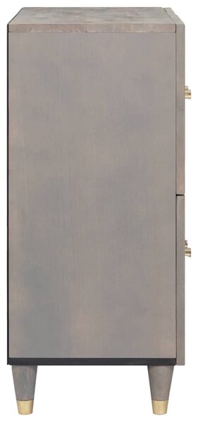 Széf polcokkal Szürke és Arany 60 x 33 x 75 cm Tömör Mangófát