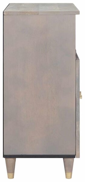 Széf polcokkal Szürke és Arany 60 x 33.5 x 75 cm Tömör mangófa