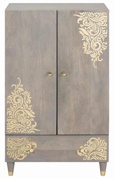 Magasfiú Szürke és Arany 60 x 33.5 x 100 cm Tömör mangófa