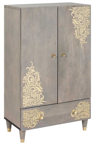 Magasfiú Szürke és Arany 60 x 33.5 x 100 cm Tömör mangófa