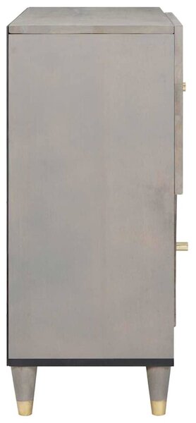 Széf polcokkal Szürke és Arany 80 x 33.5 x 75 cm Tömör mangófa