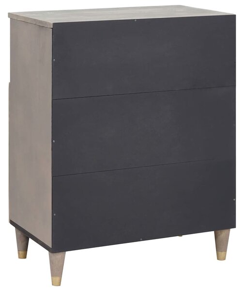 Széf polcokkal Szürke és Arany 60 x 33.5 x 75 cm Tömör mangófa